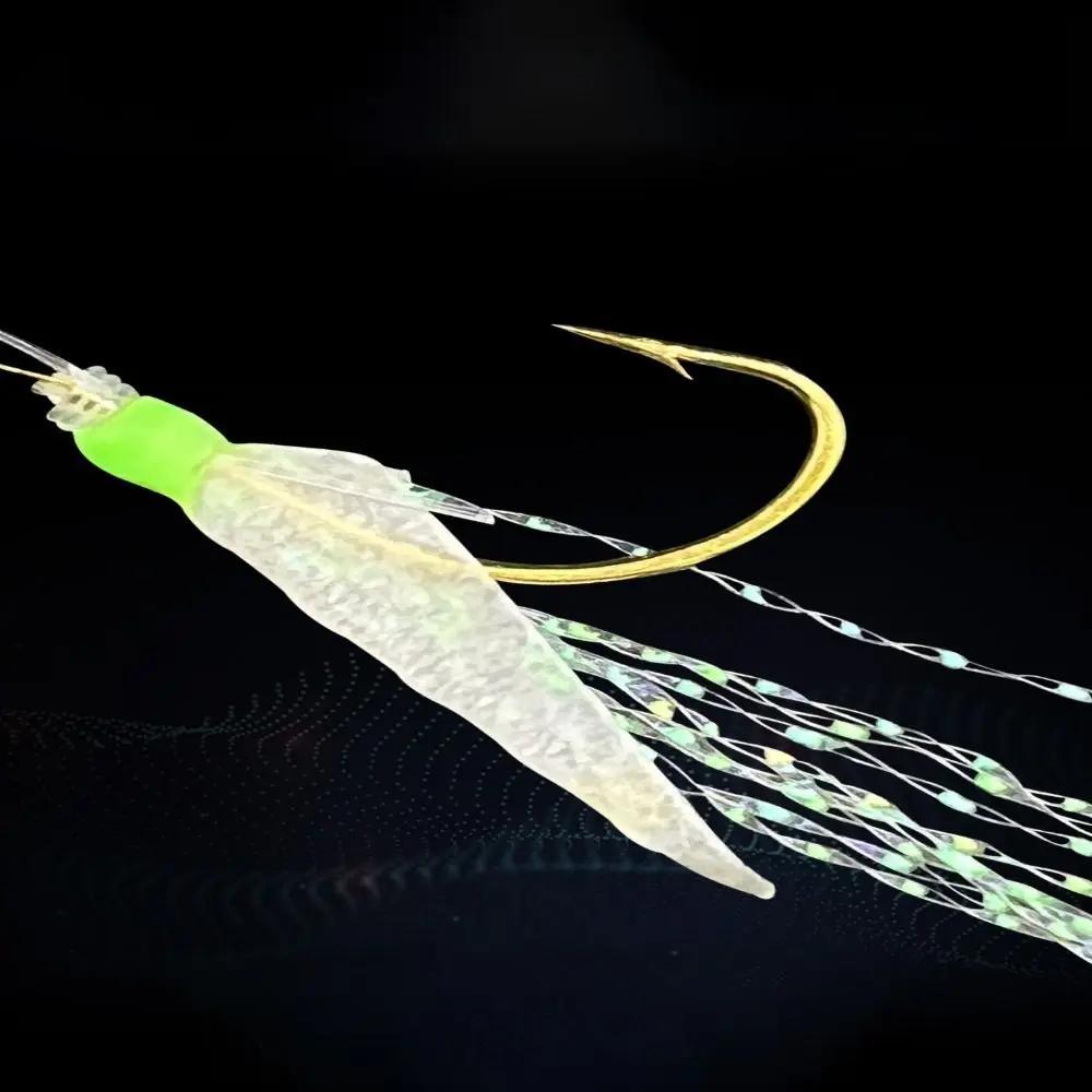 Hameçons lumineux Feathers Fishing pour bar et morue - Sabiki rigs pêche eau douce et mer - Leurres trebles
