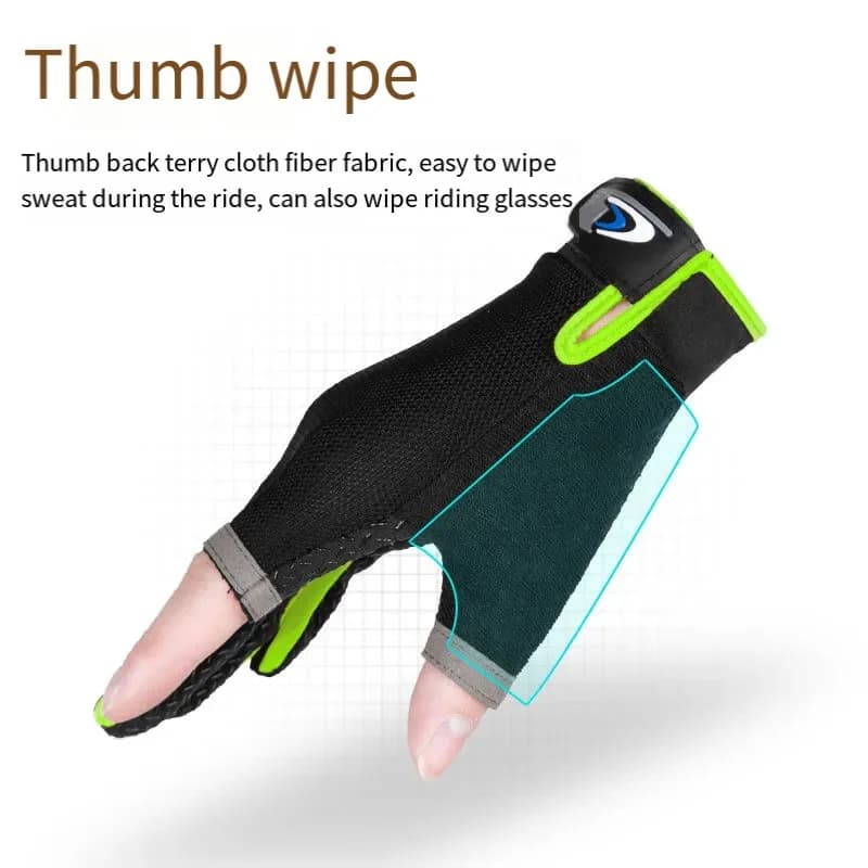 Gants de pêche imperméables anti-dérapants 3 doigts coupés pour carpe chasse extérieur