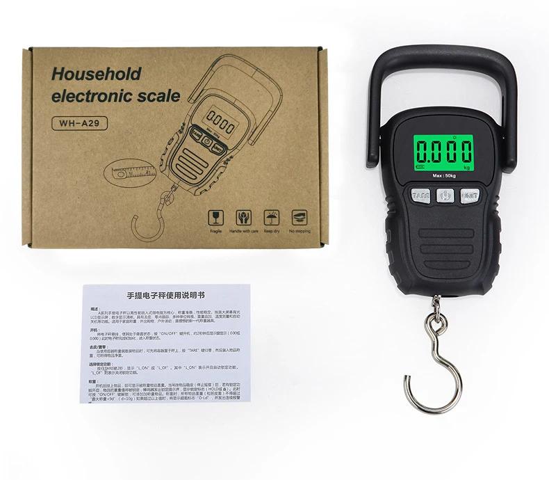 Balance accroche électronique 110lb/50kg portable pêche recharge USB batterie LCD précise