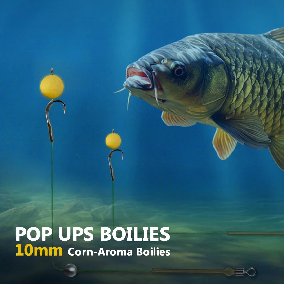 80 appâts pop-up maïs sucré jaune 10mm pour carpe et silure - Pêche printemps/été - Appâts flottants