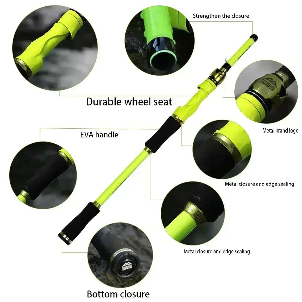 Canne spinning BAKAWA 1.8m/2.1m 4 sections ultra-légère portative feeder - Pêche leurres poignée EVA