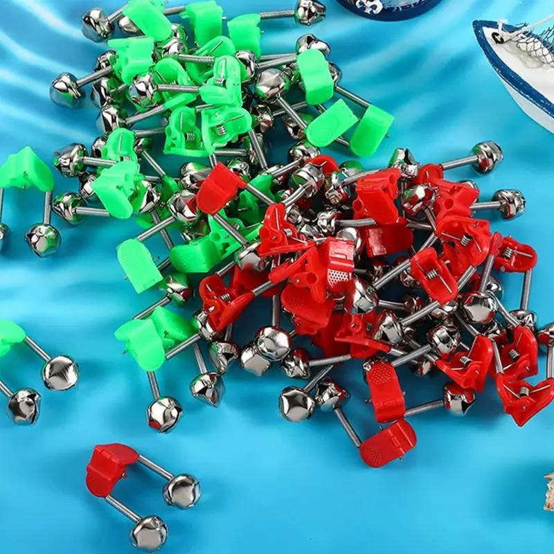 Nouveau lot 10 pinces de pointe de canne avec alarme sonore double clochette pour détection touches - Accessoire vert/rouge