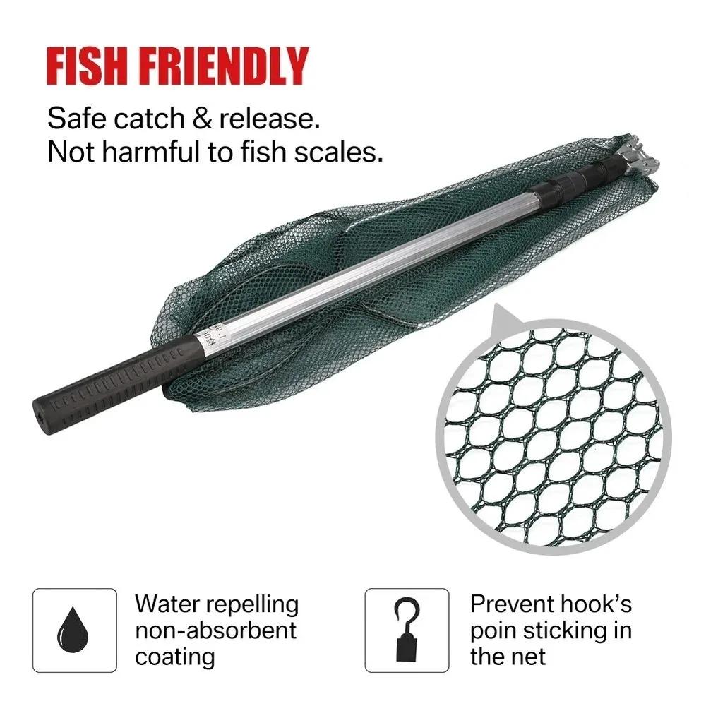 Épuisette télescopique 190cm pliable - Filet pêche fly carpe mer 92x55cm - Pêche nomade compacte