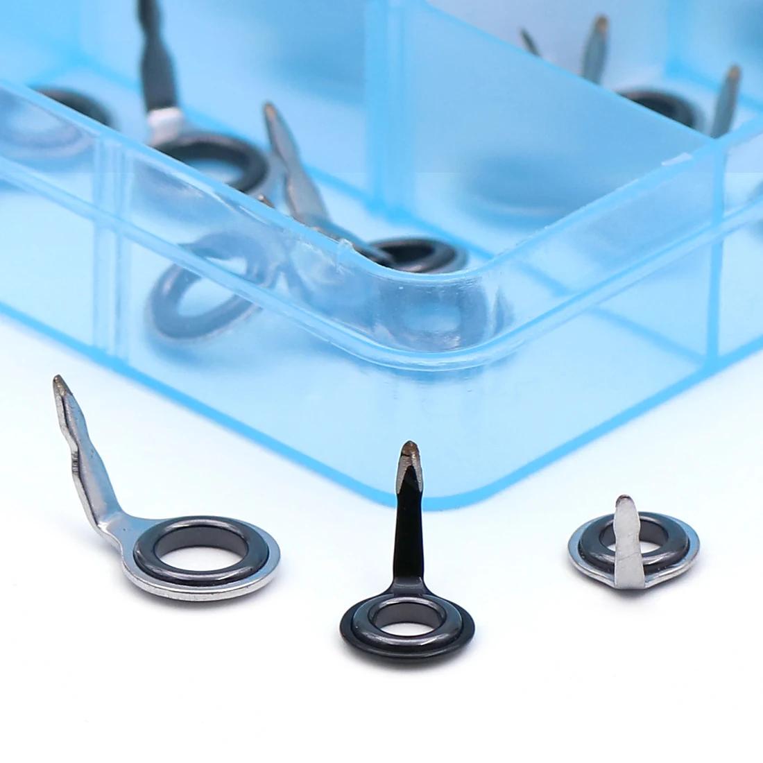 Kit anneaux guidage canne pêche 9KM 5~70 pièces réparation 1.5~6.8mm acier inox ceramique