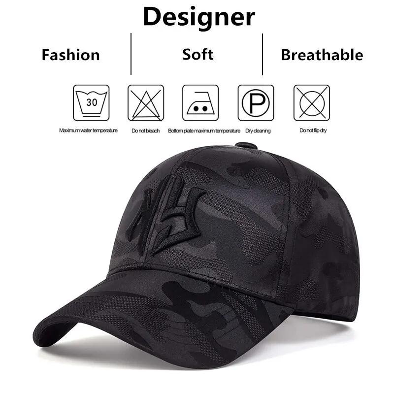 Casquette camouflage pêche brodée unisexe - Protection UV réglable printemps automne