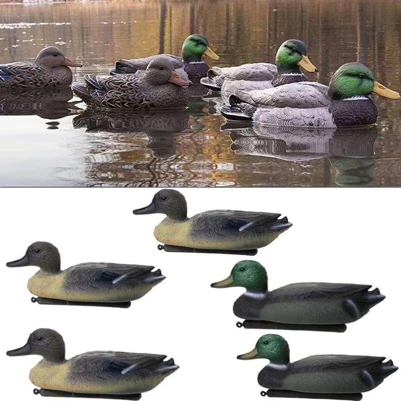 Leurre canard flottant 3D avec quille - Appât de chasse réaliste - Accessoire pêche extérieur