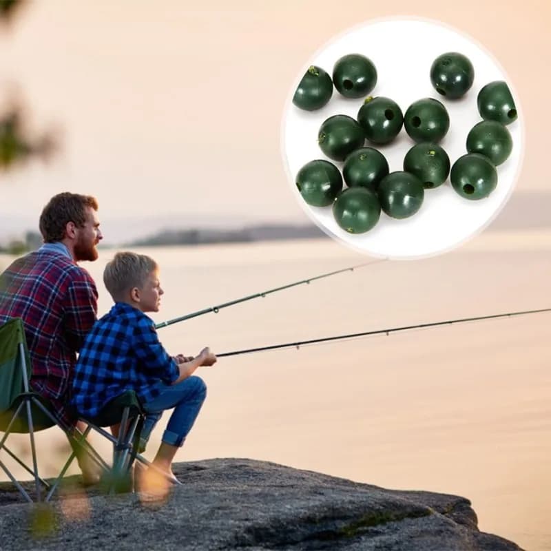 50 perles anti-embrouillages en silicone souple 8mm, perles de blocage pour montage ligne de pêche, set anti-collision