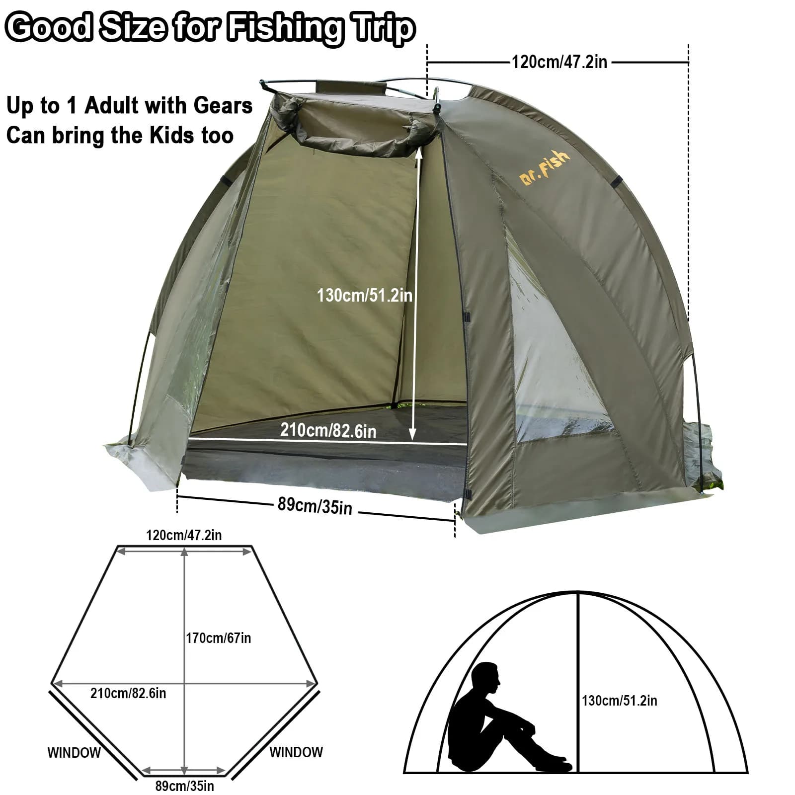 Tente bivouac pêche carpe 1-2 personnes - Abri ultraléger imperméable pour chasse et aventure