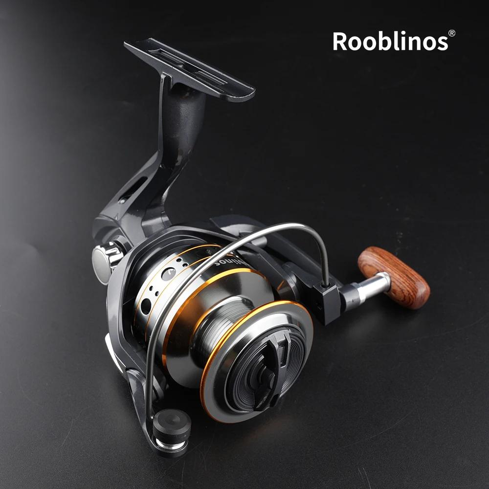 Moulinet spinning Rooblinos MG - Cadre métal frein haute vitesse pour pêche eau douce et mer fluide