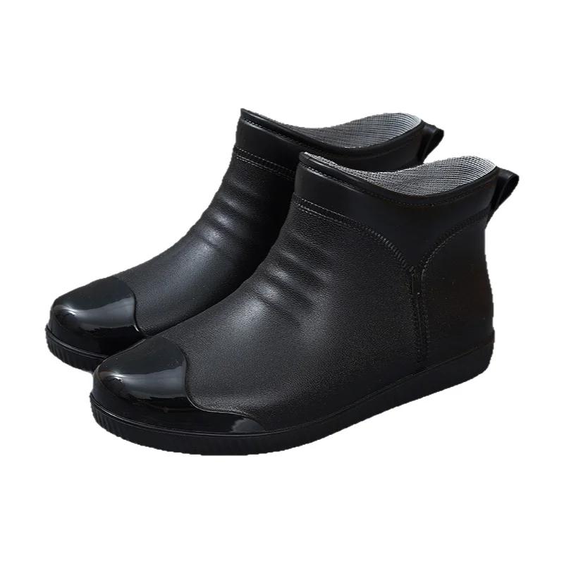 Bottes de pluie homme courtes mode pêche lavage auto antidérapantes PVC confortables