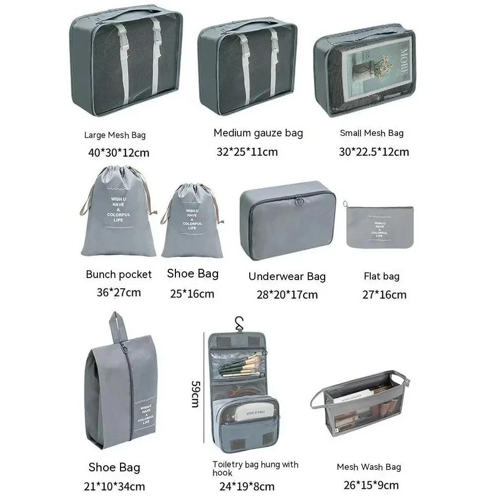 Set 7 sacs rangement voyage pêche cubes compression - Organisateur valise vêtements technique pêcheur