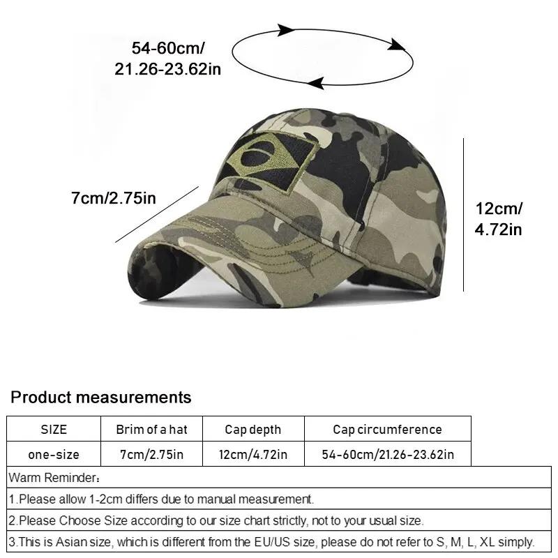 Casquette baseball camouflage armée hommes brodée drapeau Brésil sport extérieur chasse