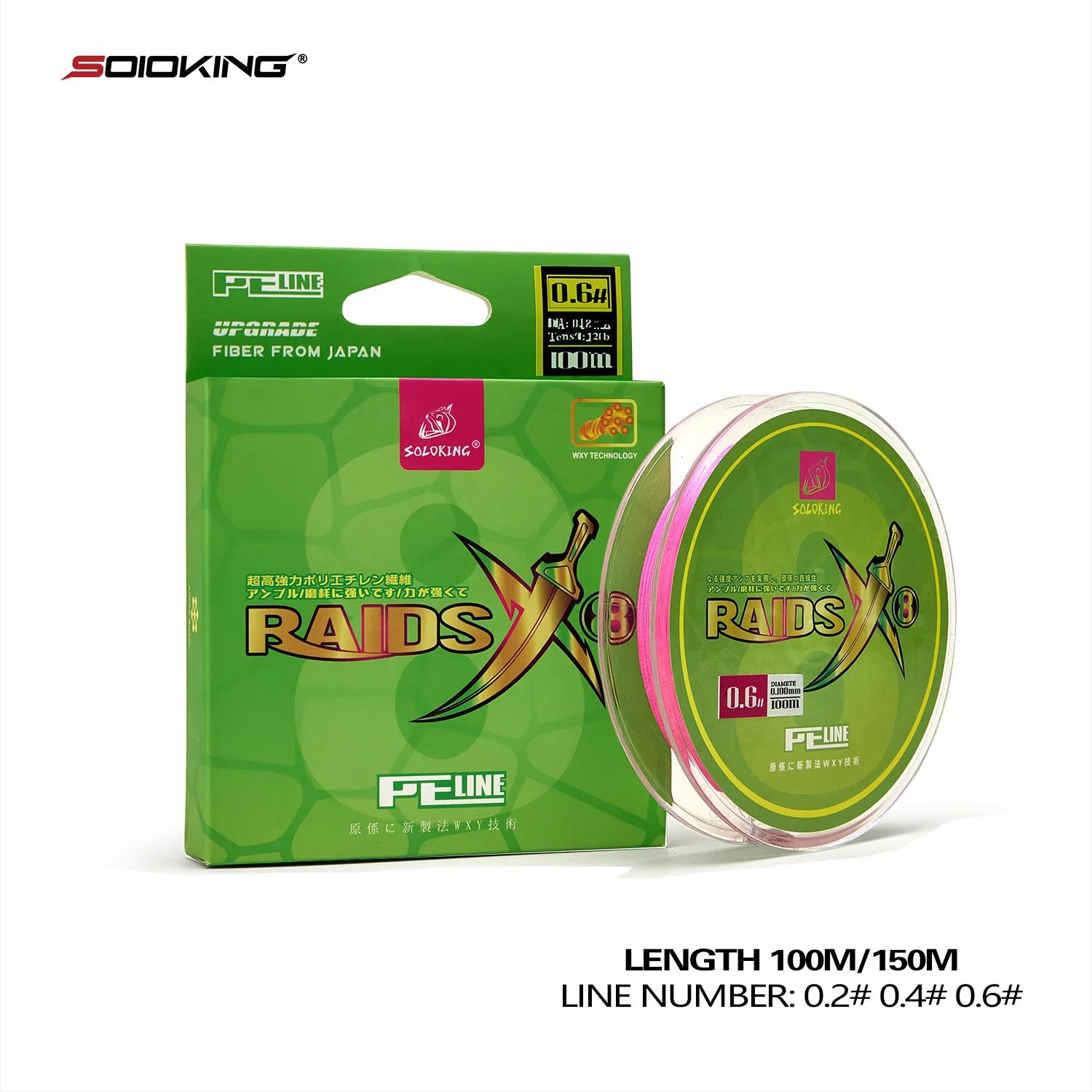 SOLOKING 150M Super Thin Micro Fly 8 Strand PE Braided Line pour pêche à la truite et carpe