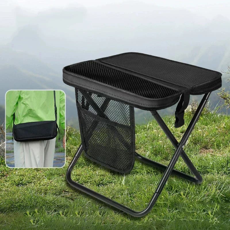 Tabouret pliant portable avec sac de transport - Léger et compact pour voyages et pêche