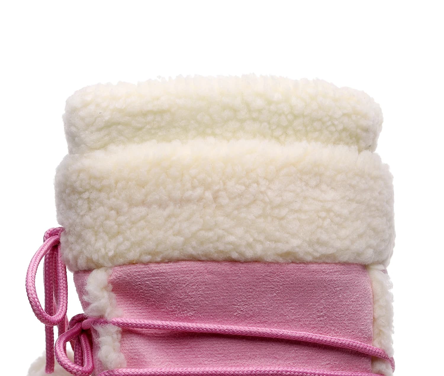 Bottes de neige femme rose avec laçage - Chaussures d'hiver chaudes et antidérapantes pour femmes