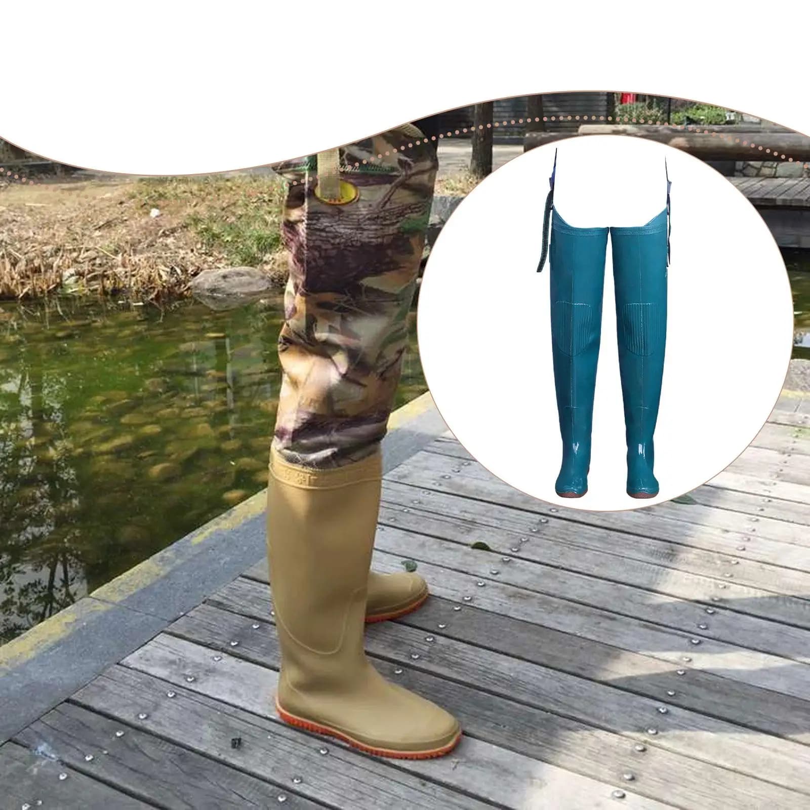 Bottes waders pêche extérieur PVC haute couverture imperméables jardin travaux humides