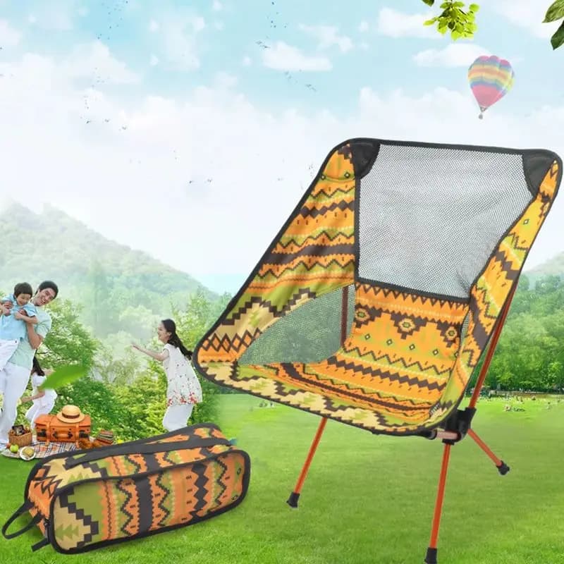 Chaises pliantes outdoor portables avec sac de transport - Capacité 90kg pour pêche et plage