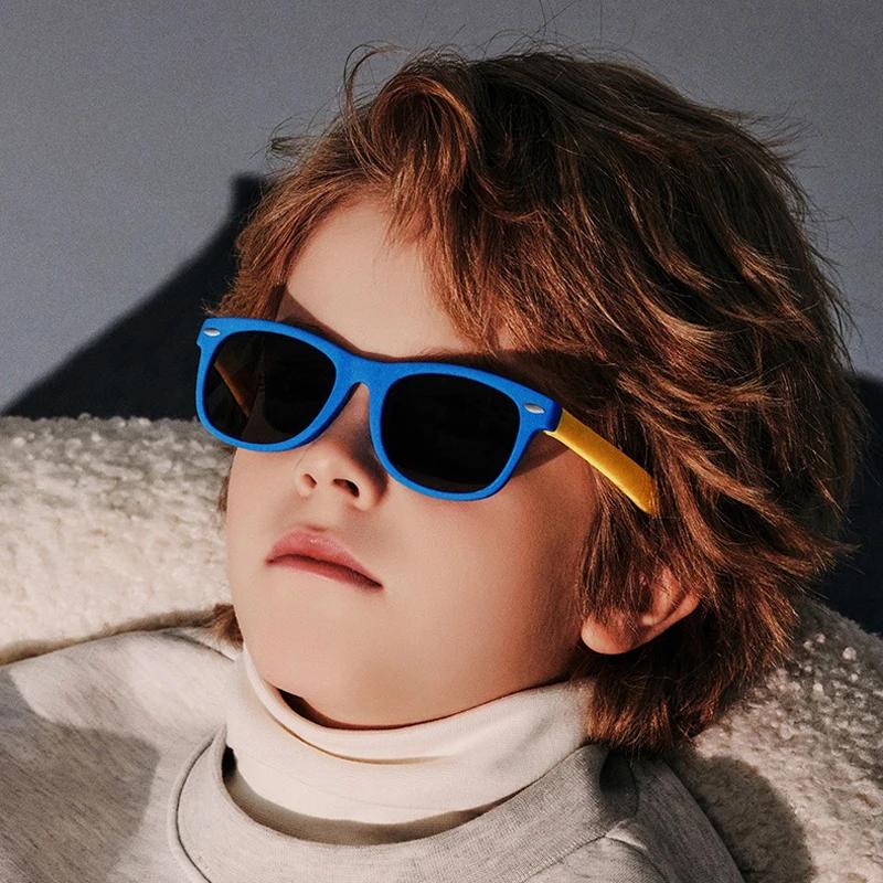 Lunettes de soleil polarisées enfants pour pêche - Design coloré en silicone UV400