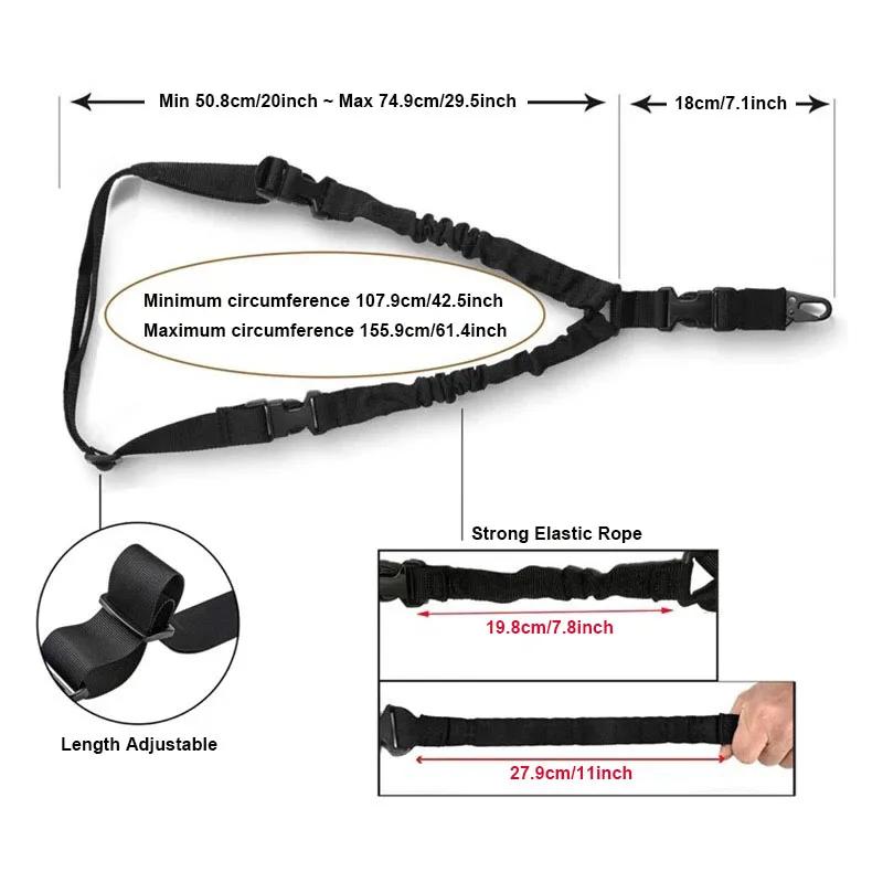 Bretelle de fusil tactique à point unique en nylon pour chasse et pêche ajustable durable