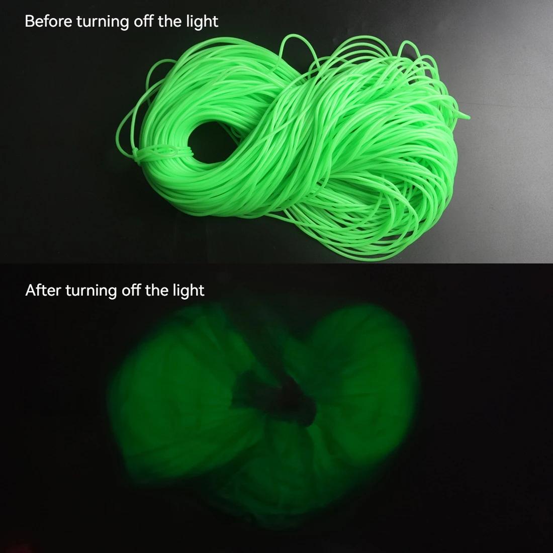 Gaine de pêche luminescente silicone anti-emmêlement 0.8 à 2mm pour pêche en mer et appâts