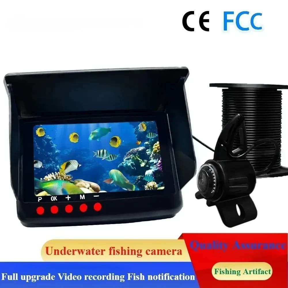 Caméra pêche 4K sous-marine 5 pouces avec enregistrement vidéo et fonction alerte poissons écran HD vision nocturne