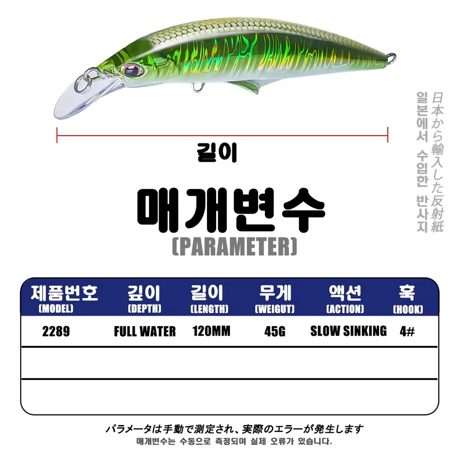 Leurre minnow coulant 120mm 45g pour bar et brochet - appât artificiel mer et eau douce pêche