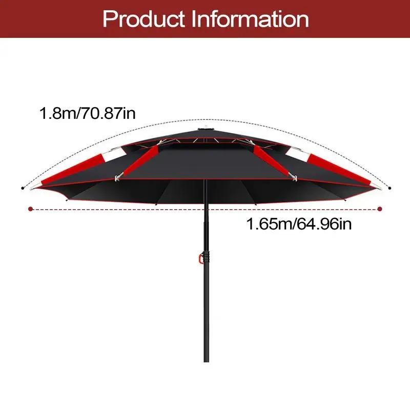 Parapluie de pêche 1,8m rotation 360° épais pliable protection soleil neige plage camping