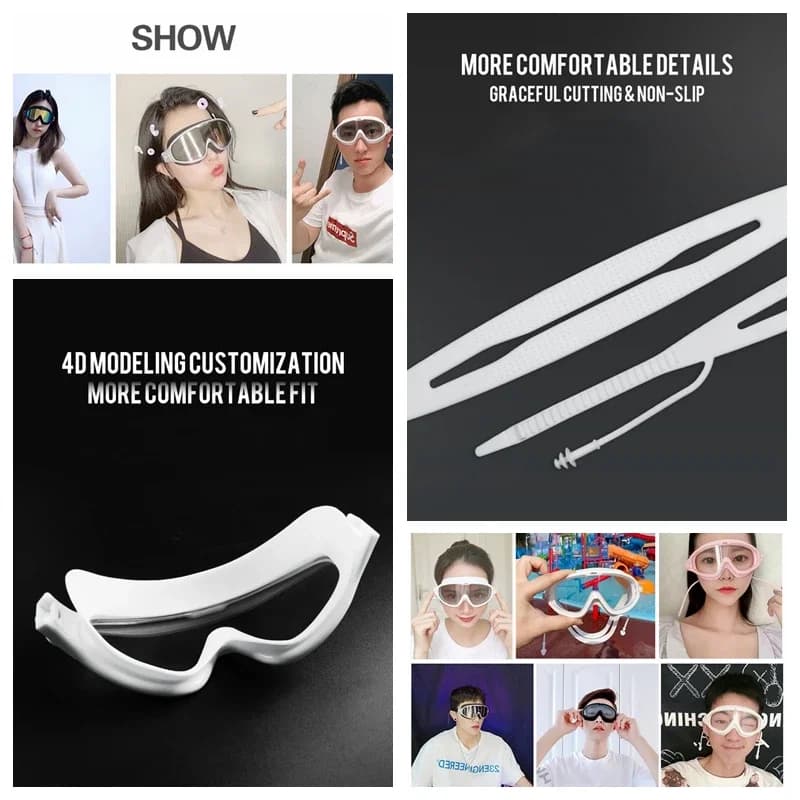 Lunettes de natation myopie optiques anti-buée - Masque snorkel correctif - Bouchons et sac inclus