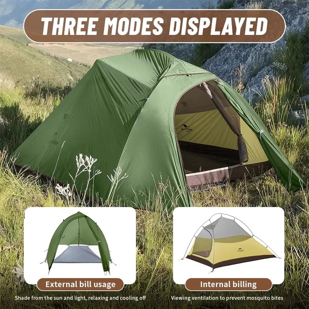 Tente Naturehike Cloud Up 2 places ultralégère 20D imperméable randonnée vélo pêche camping duo compacte
