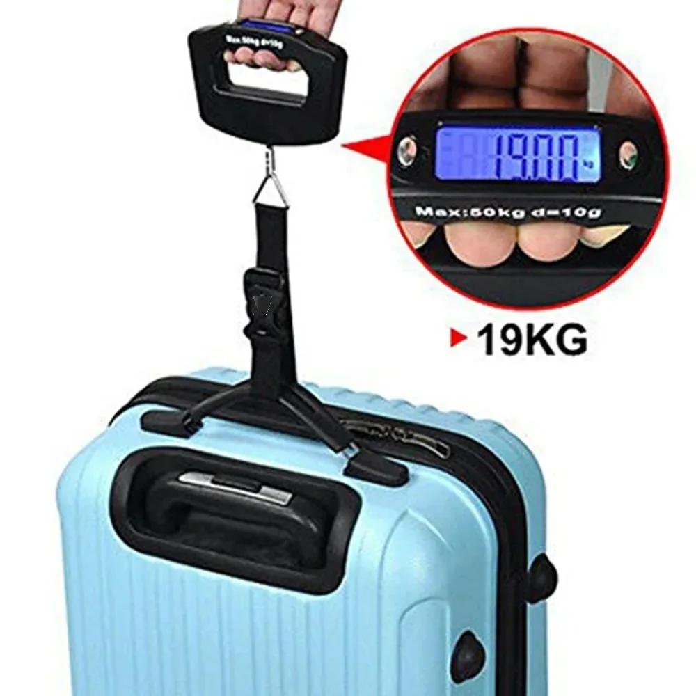 Balance bagages pêche 50kg portable - Pèse-sac digital pour équipement de pêche et voyage