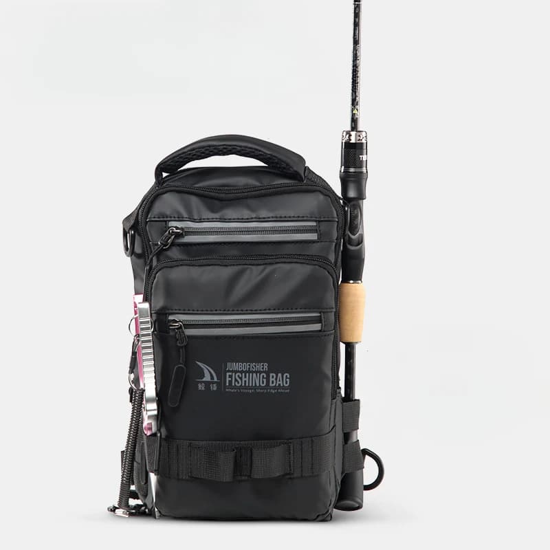 Sac de pêche multifonction léger avec porte-canne et compartiment tactique pour matériel