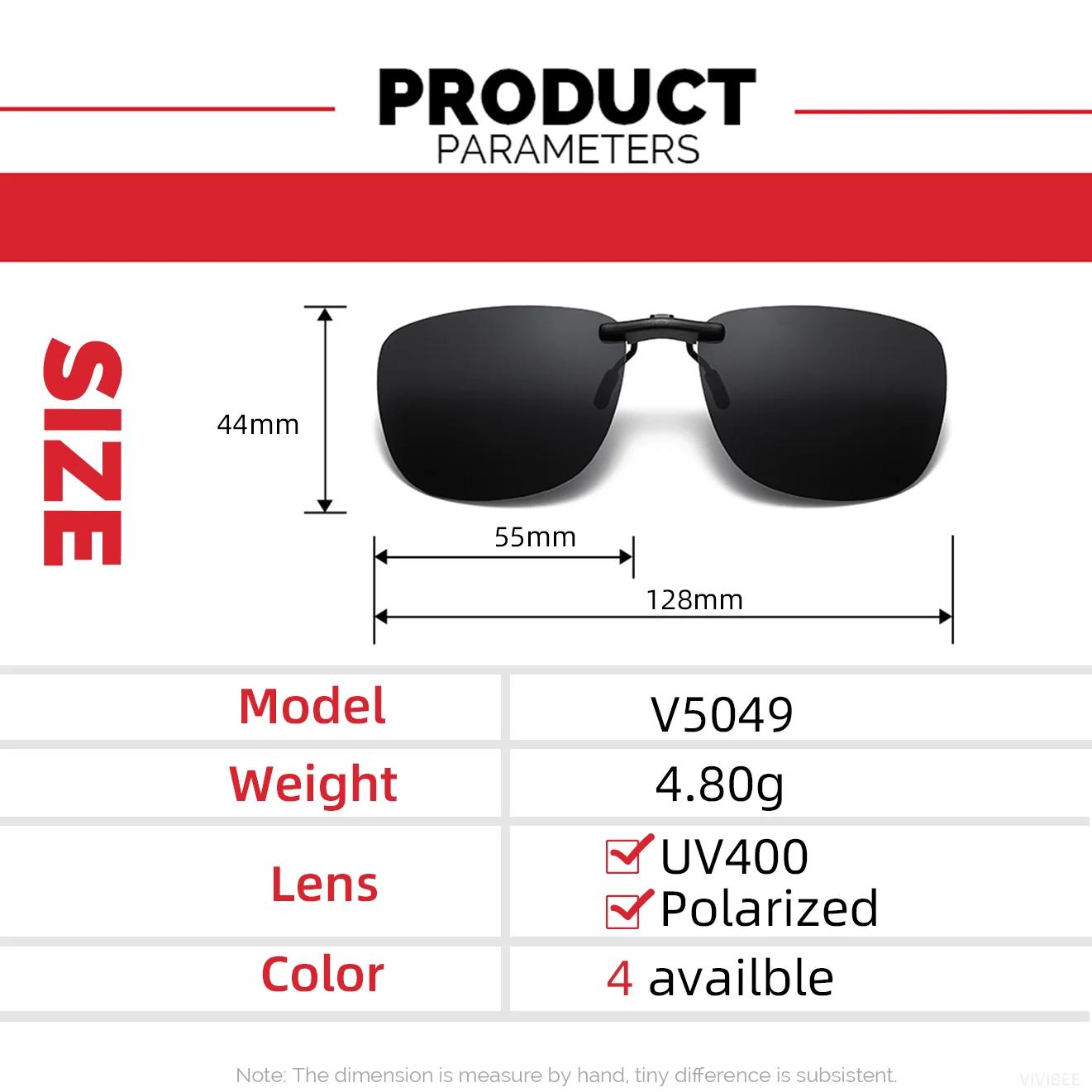 Lunettes Clip-On Conduite VIVIBEE Polarizées - Vision Nuit Pêche Extérieur UV400 Unisex Homme Femme