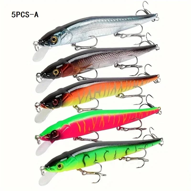 Leurres durs bioniques 11.5cm/14g pour brochet et perche - appâts artificiels wobblers 3D eyes 5/10 pièces