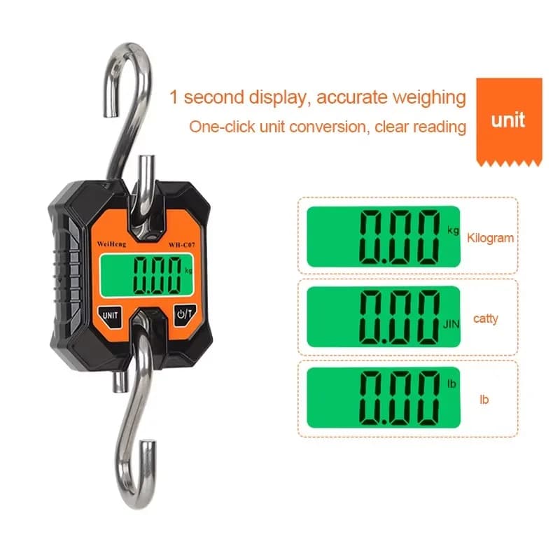 Balance digitale suspendue portable 100kg précision 50g inox pour pêche et usage industriel