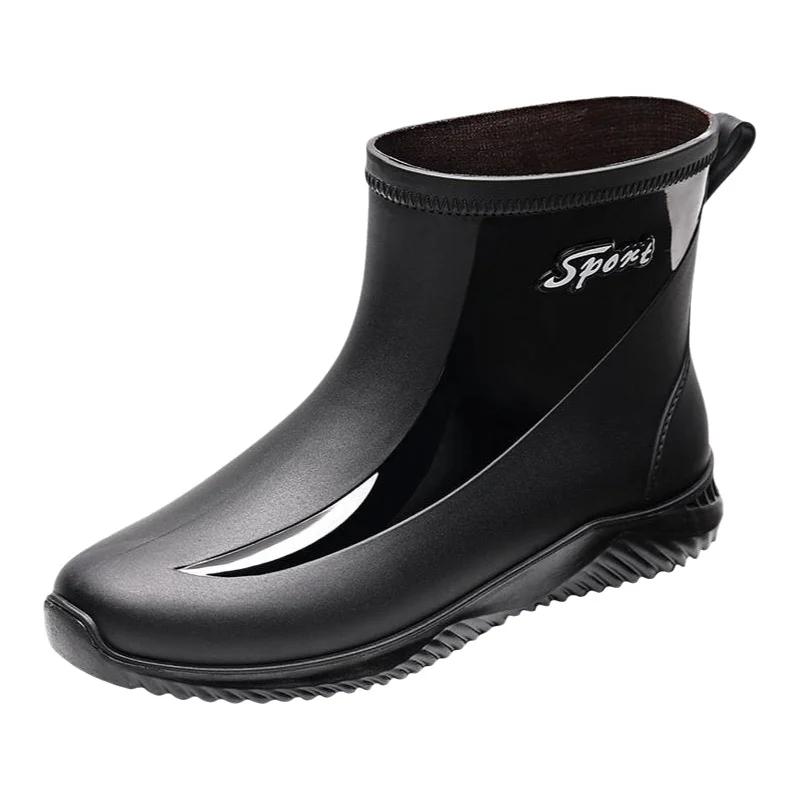 Bottes pêche mode courtes homme imperméables antidérapantes cuisine travail lavage auto chaussures