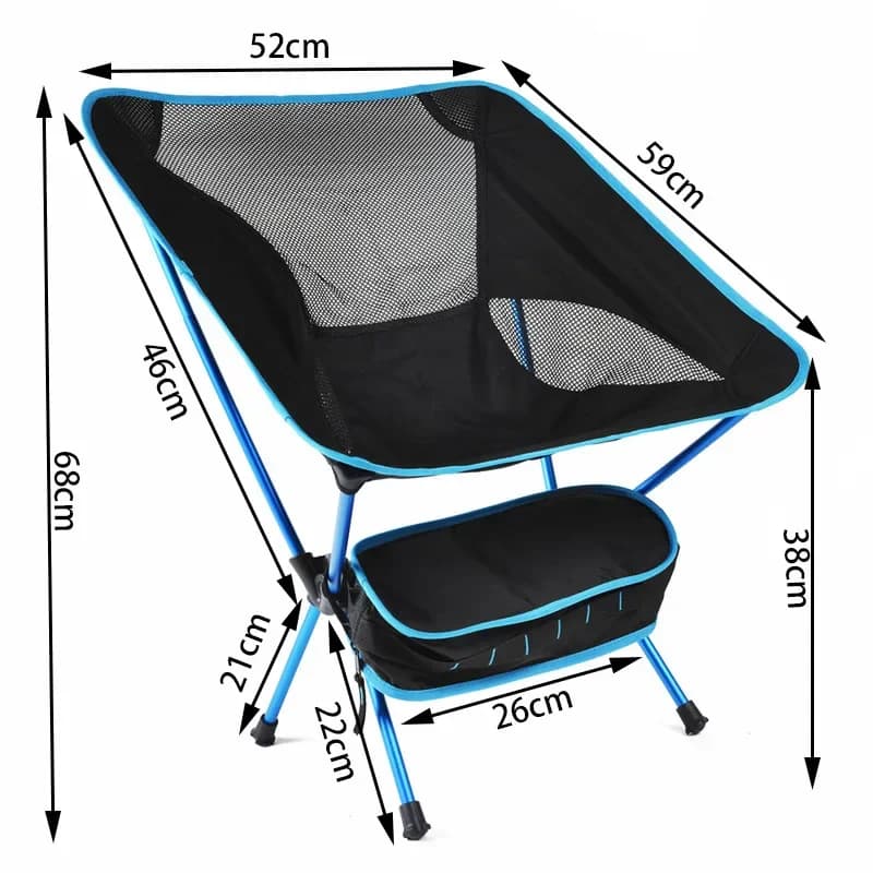 Chaise camping pliante légère en alliage d'aluminium avec dossier paresseux pour pêche randonnée