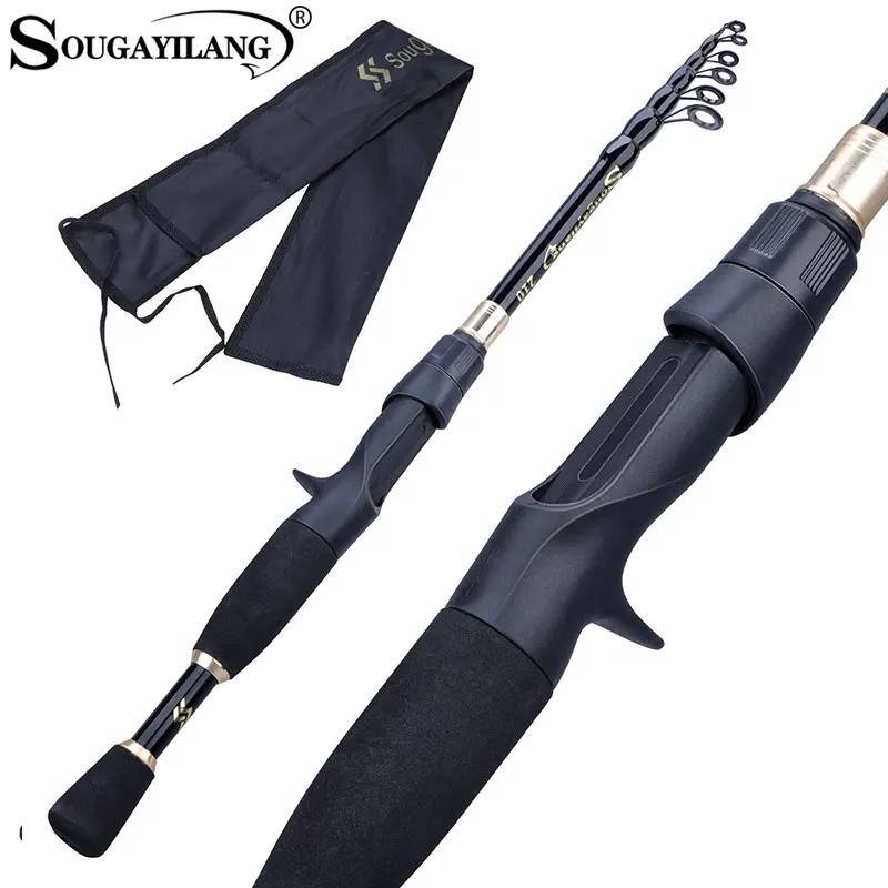 Canne télescopique Sougayilang ultra légère 1.8-2.4m pour pêche au leurre 10-30g carbone