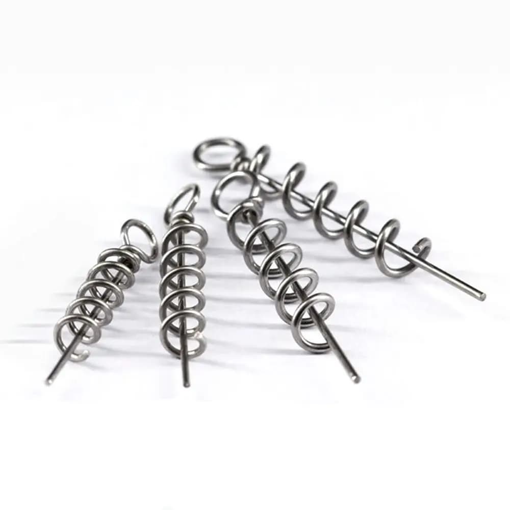 50 épingles à ressort pour fixation de leurres souples - Aiguilles à ver et vis de centrage