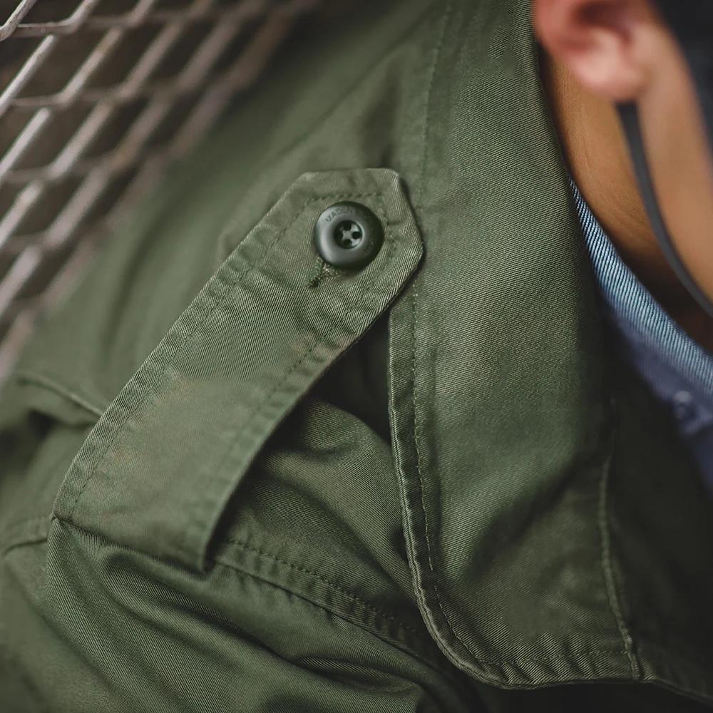 Veste de pêche vintage M65 Maden Retro pour homme - Veste coupe-vent verte multi-poches extérieure