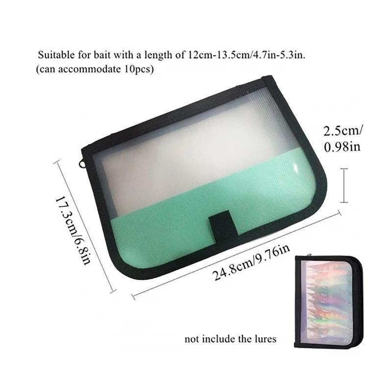 Sac rangement leurres plastique transparent double fermeture étui pêche portable visuel hameçons