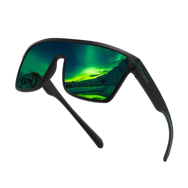 Lunettes de soleil polarisées carrées oversize - Anti-éblouissement pour conduite - Hommes UV400 - Modèle miroir