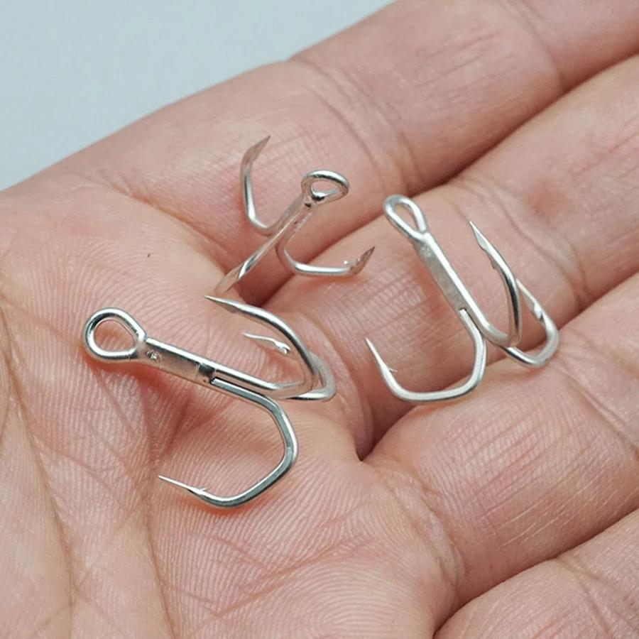 Hameçons triples 5X renforcés pour gros poissons - Truite, Saumon, Thon - Lot de 10 (Tailles