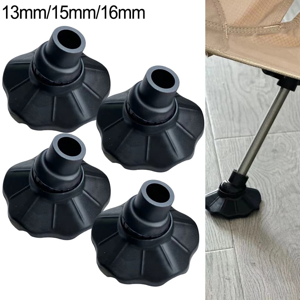 Pieds anti-dérapants pour chaise pliante camping - Lot de 4 protège-pieds stables pour terrains de pêche