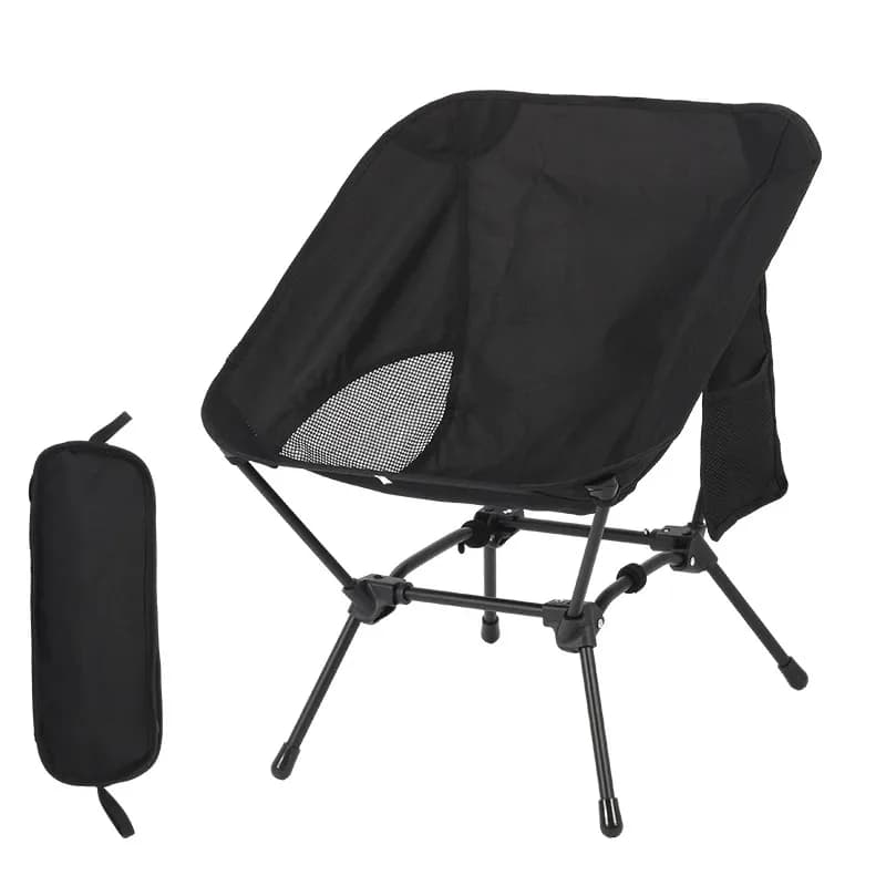 Chaise pliante carrée stable à 4 pieds pour pêche sur terrain accidenté et berges instables