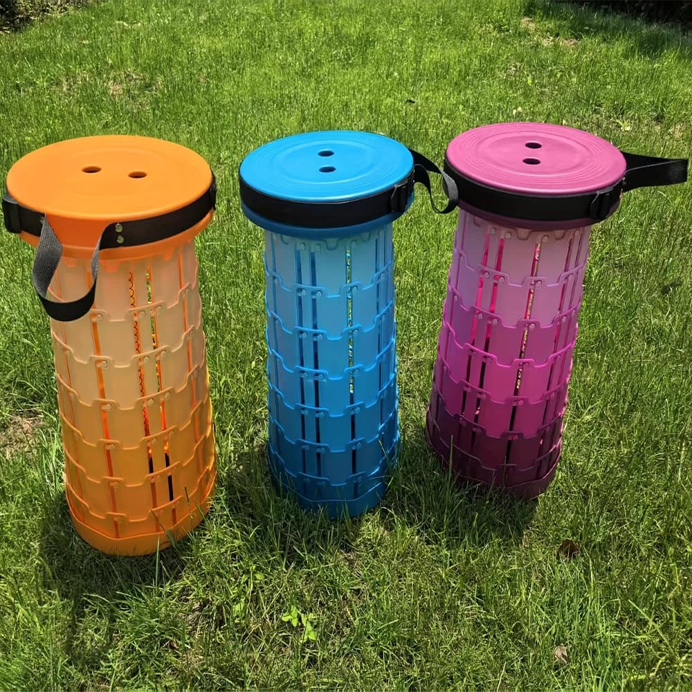 Tabouret pliant hauteur réglable pieds antidérapants pour pêche BBQ camping randonnée portable