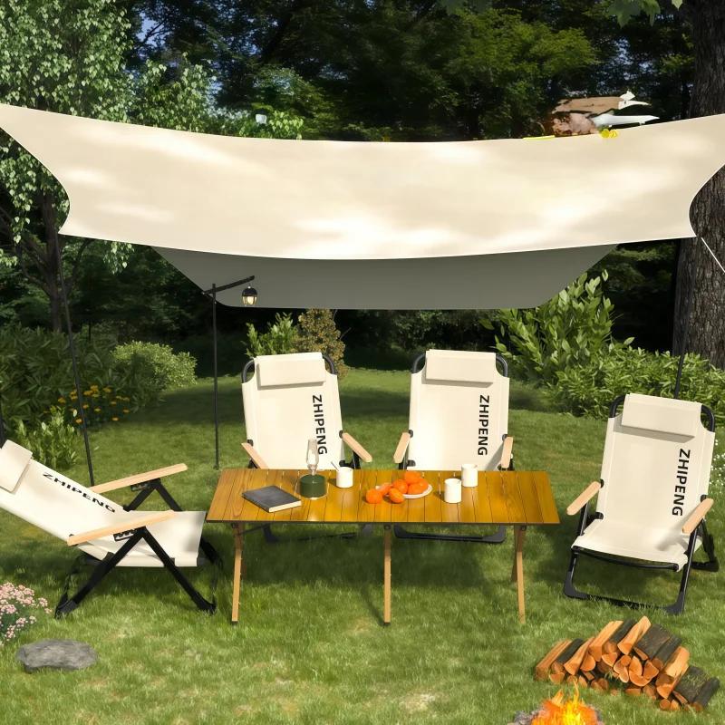 Chaise de pêche réglable avec coussins amovibles pour camping, plage et randonnée