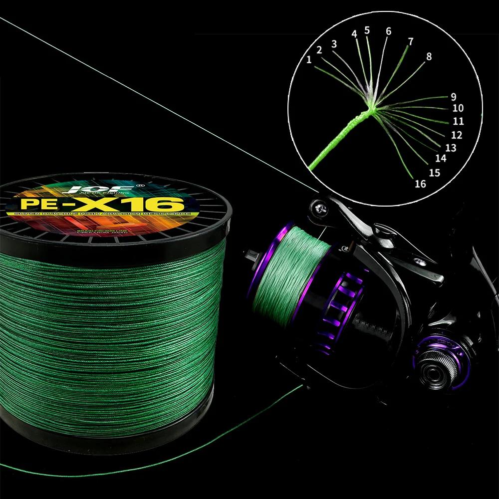 Ligne tressée 16 brins X16 super résistante 25-200LBS hollow core 100-1000M pour pêche sportive