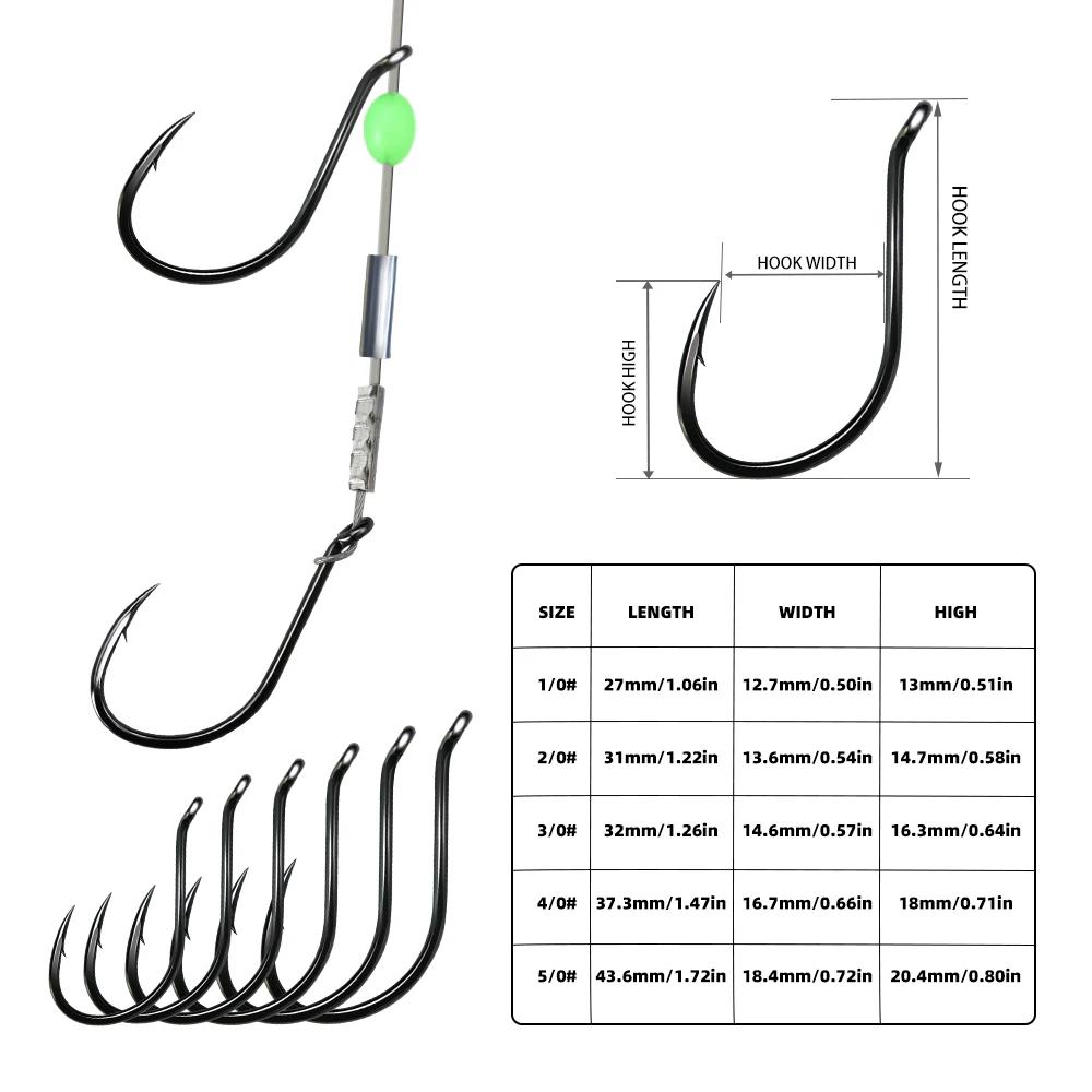 ZYZHE 1pc Stinger Rig pêche avec 49 brins acier double hameçon appât vivant eau douce mer