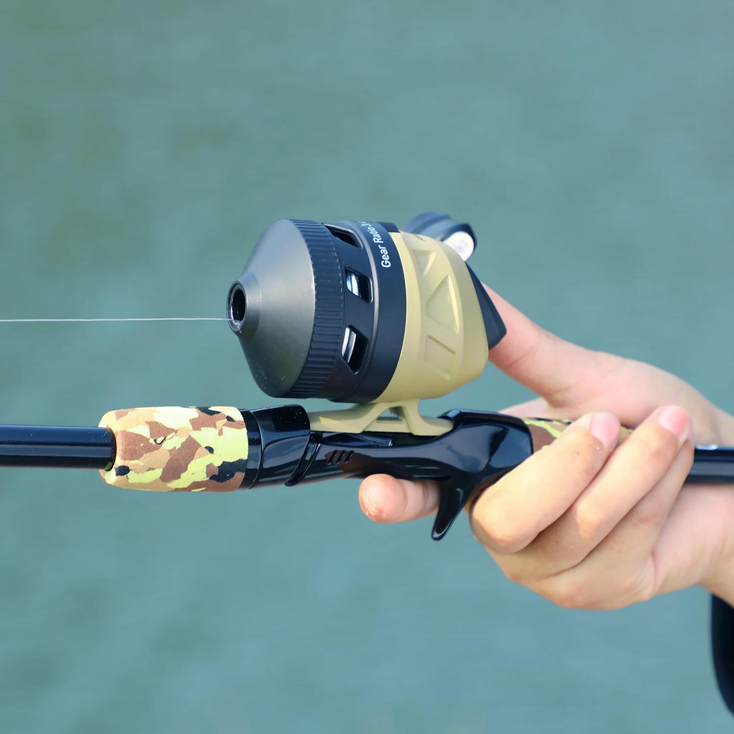 Moulinet casting Sougayilang ratio 3.4 pour pêche en eau douce - Bobine aluminium avec ligne nylon