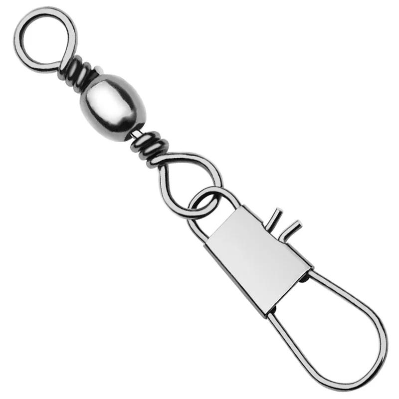 50 à 100 pièces émerillons roulement à billes avec clips rapides pour montages pêche
